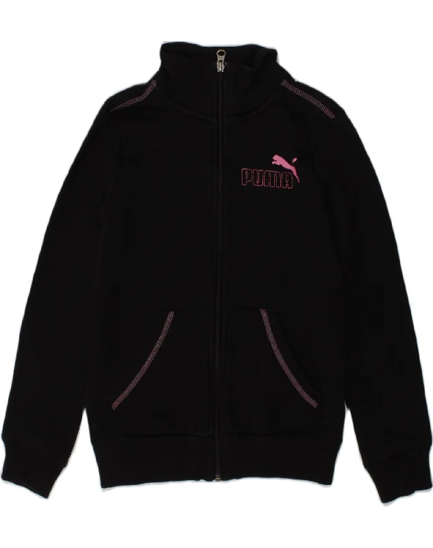 men's packable jackets -PUMA Girls Tracksuit Top Jacket 9-10 Years Black