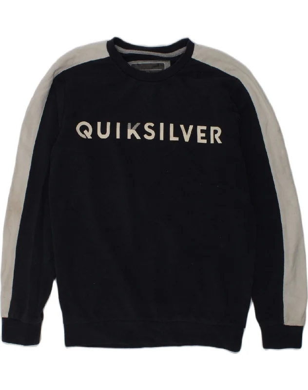 men's lightweight cotton hoodie -QUIKSILVER Boys Graphic Sweatshirt Jumper 11-12 Years Medium Navy Blue