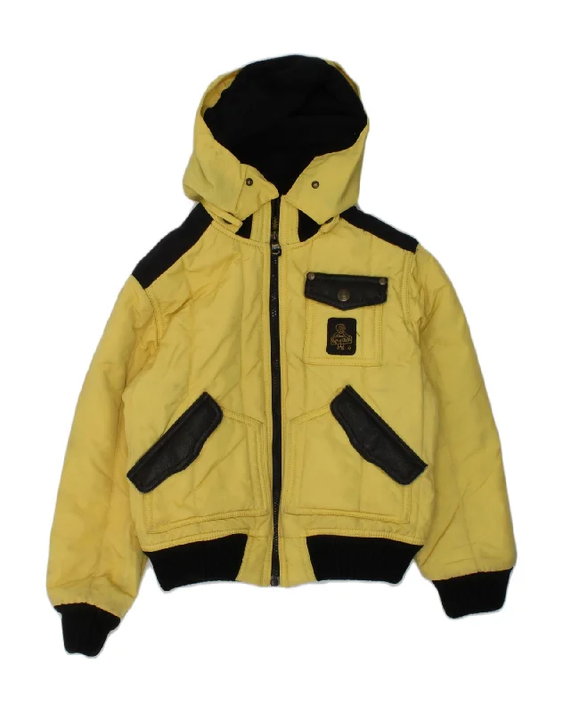 men's padded jackets -REFRIGIWEAR Boys Hooded Padded Jacket 11-12 Years Yellow Nylon