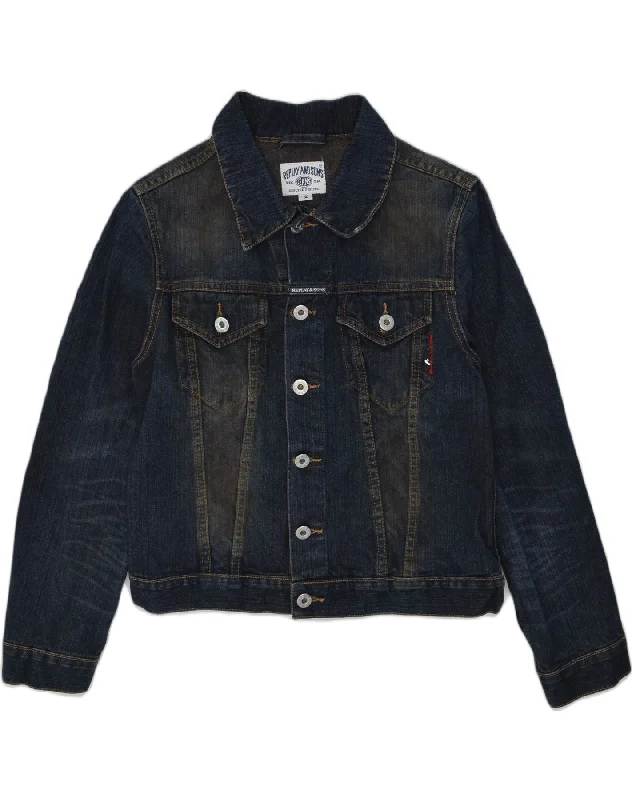 men's work jackets -REPLAY AND SONS Girls Denim Jacket 13-14 Years Navy Blue Cotton