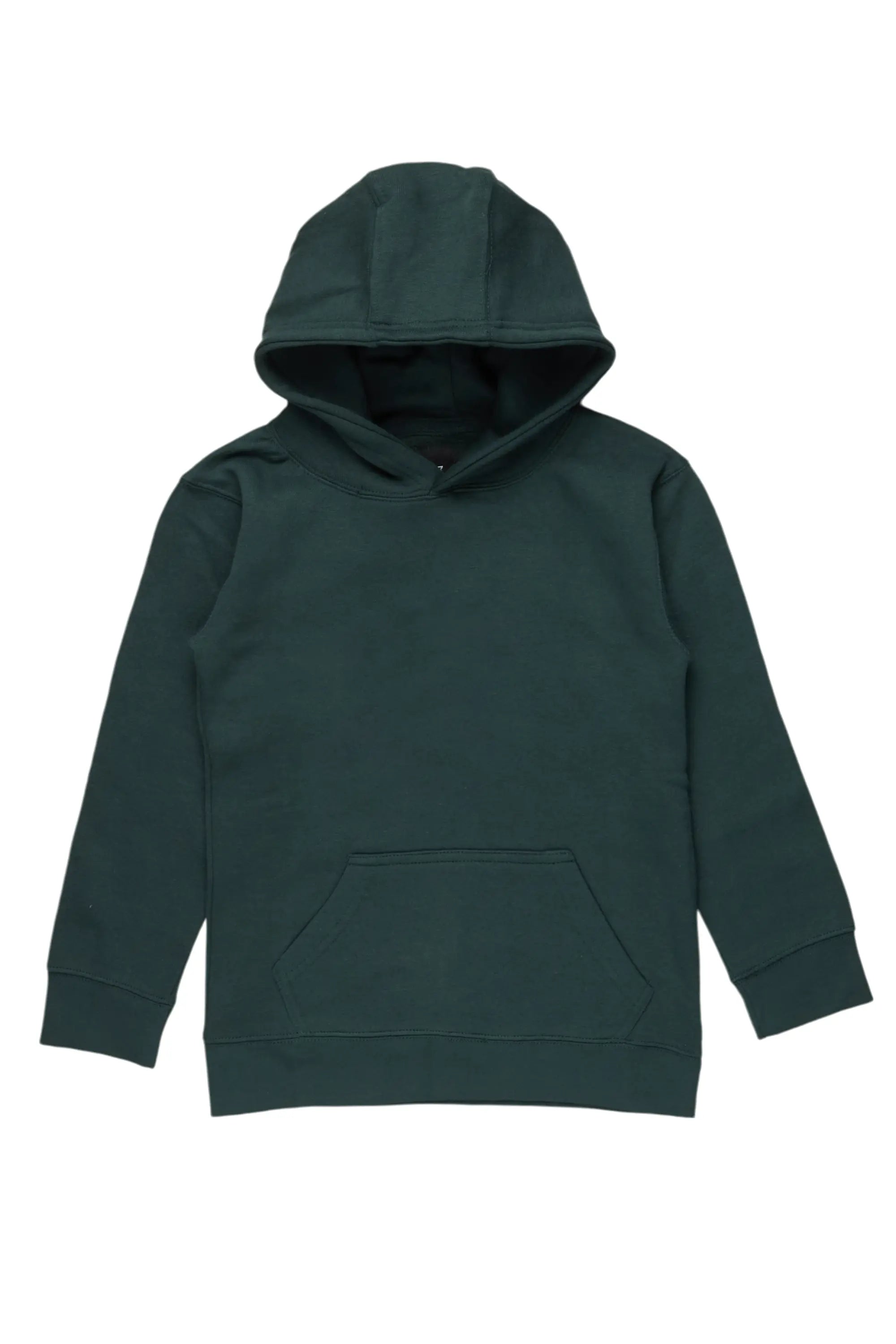 men's warm hoodies -Boys Forest Green Basic Hoodie