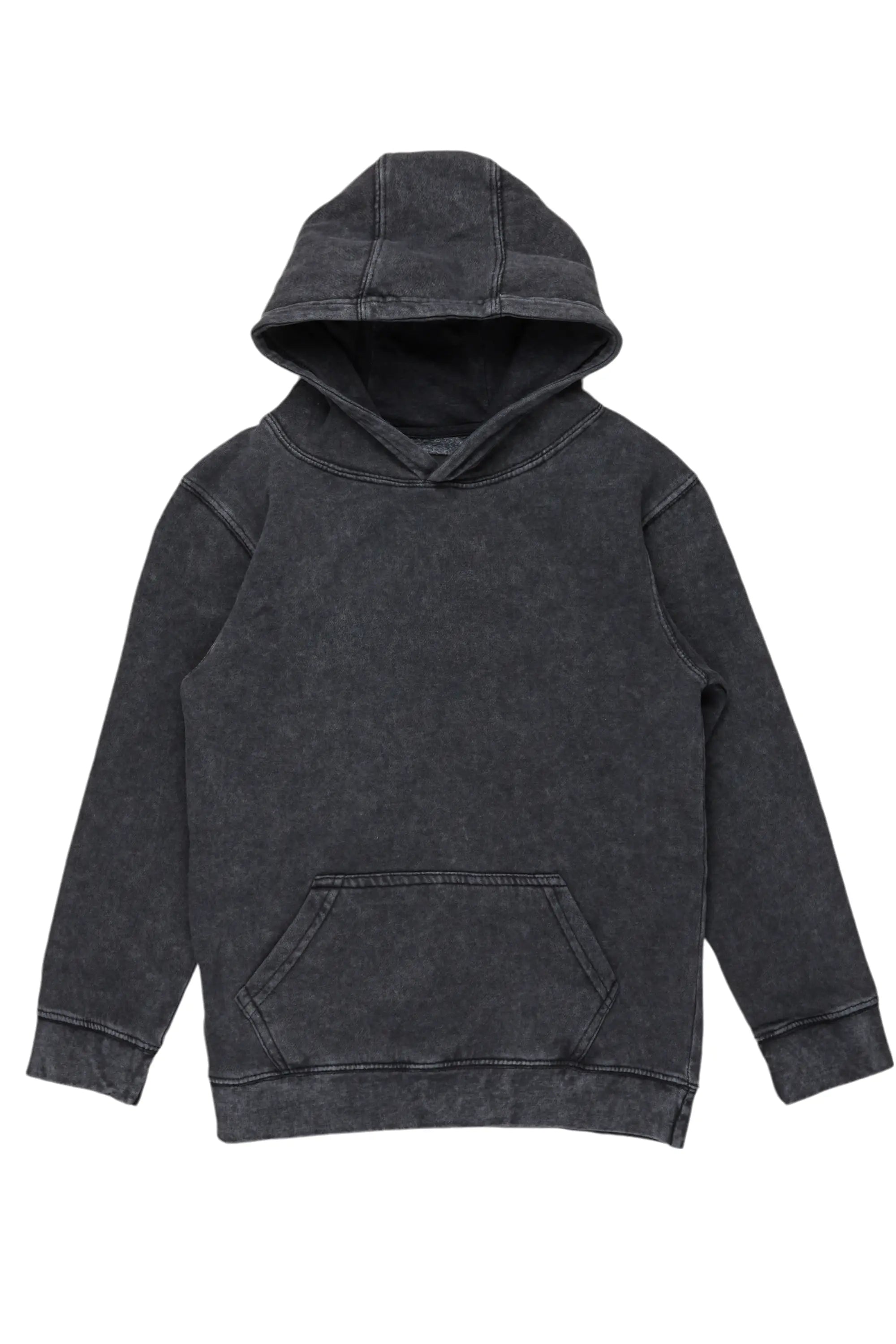 men's cozy hoodies -Boys Vintage Black Basic Hoodie