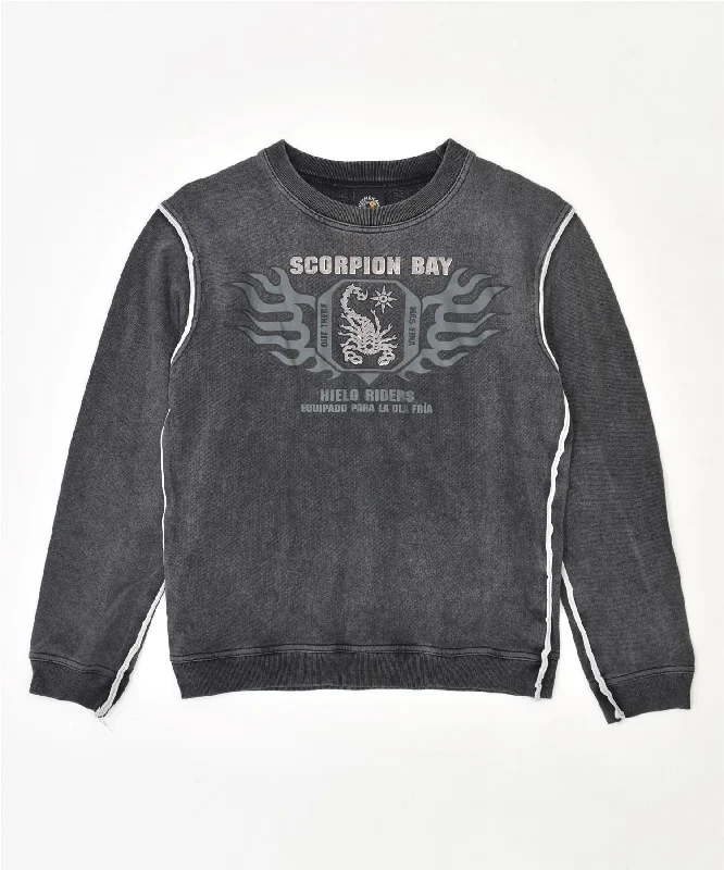 men's casual hoodies -SCORPION BAY Boys Graphic Sweatshirt Jumper 12-13 Years Grey Cotton