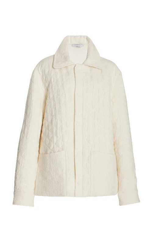 men's sporty jackets -Skye Paddock Jacket in Ivory Cashmere Linen