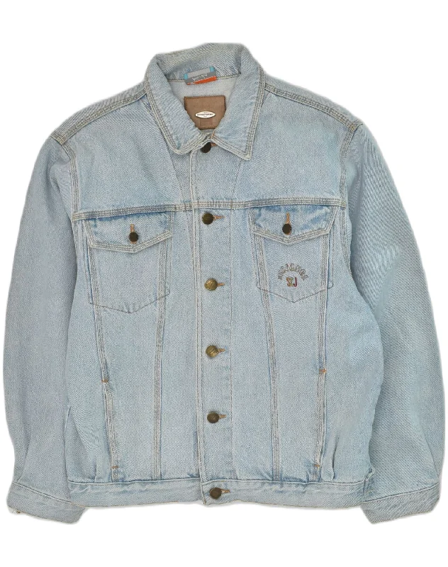 men's warm jackets for fall -STEFANEL Boys Denim Jacket 15-16 Years 2XL Blue Cotton