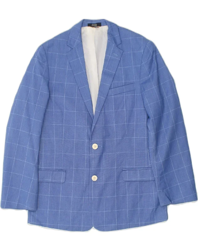 men's classic jackets -TOMMY HILFIGER Boys 2 Button Blazer Jacket 15-16 Years Blue Check