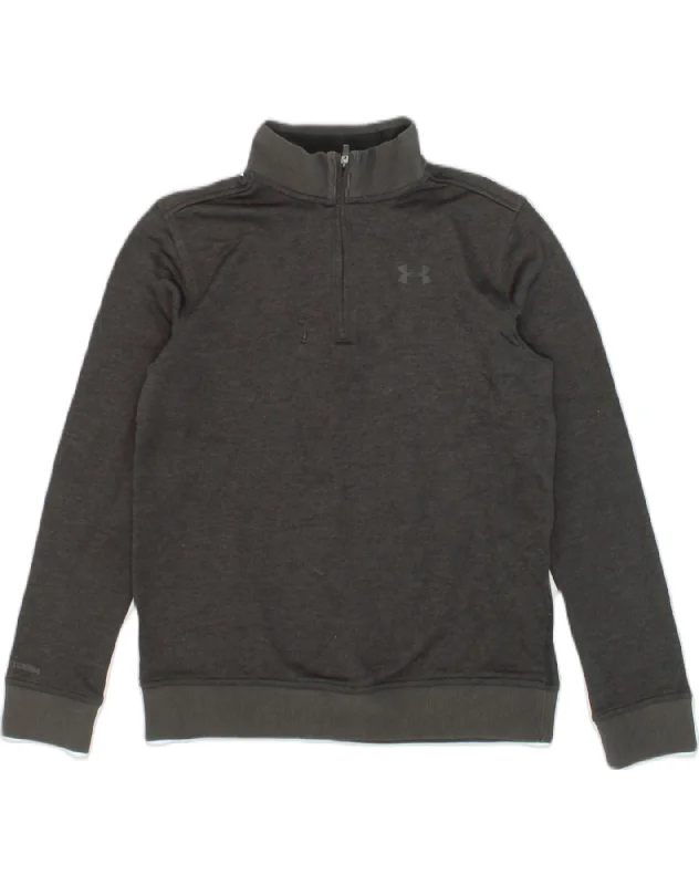 men's lightweight cotton hoodie -UNDER ARMOUR Boys Zip Neck Sweatshirt Jumper 12-13 Years Large Grey