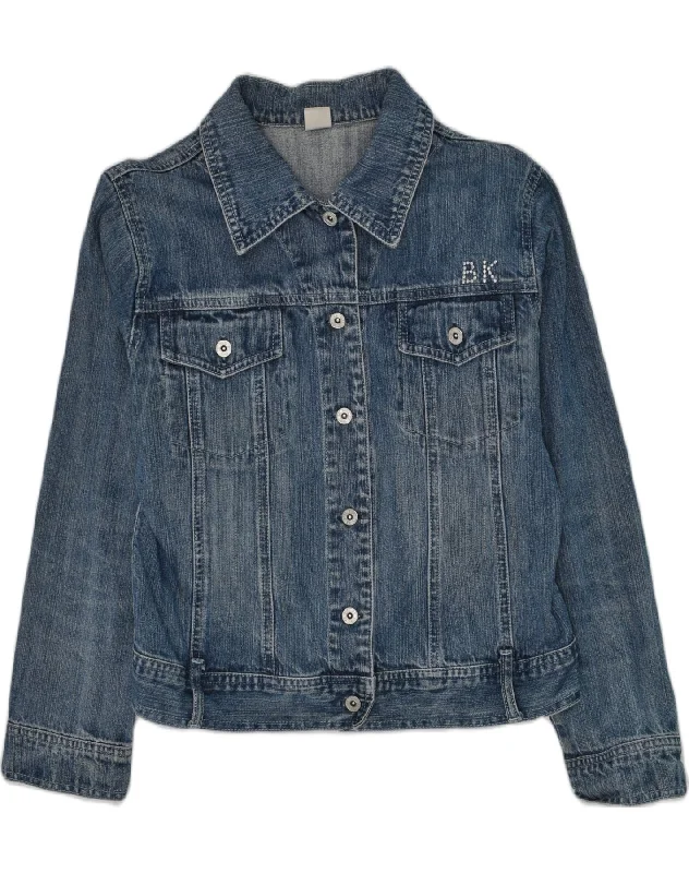 men's custom jackets -VINTAGE Girls Denim Jacket 11-12 Years Blue Cotton