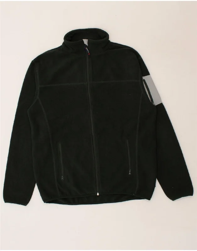 men's custom jackets -VINTAGE Mens Fleece Jacket UK 40 Large Black Polyester