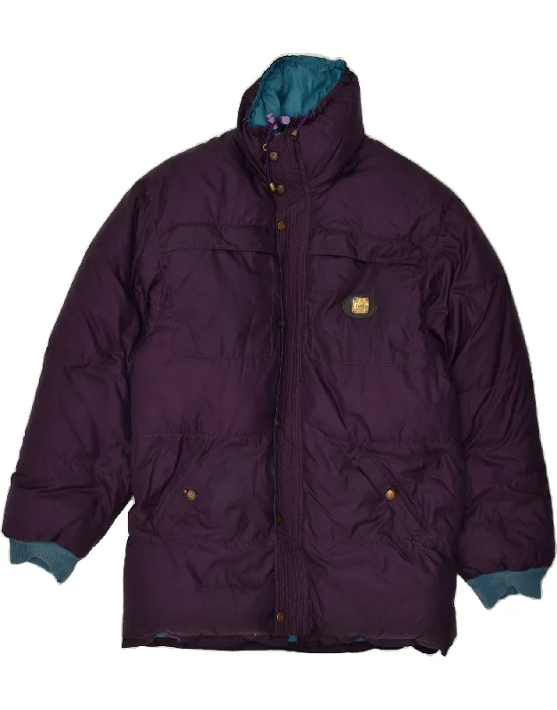 men's outerwear jackets for hiking -VINTAGE Mens Padded Jacket UK 36 Small Purple