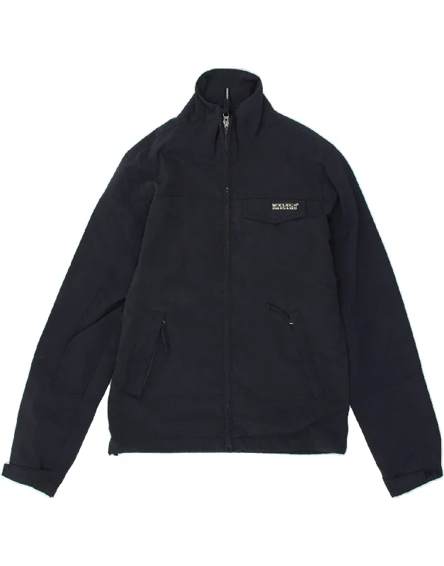 men's warm parkas for winter -WOOLRICH Mens Bomber Jacket UK 36 Small Navy Blue