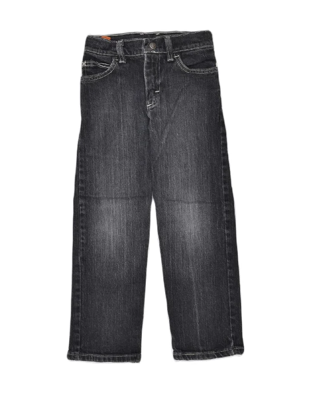 WRANGLER Boys Straight Jeans 5-6 Years W22 L19 Black Cotton Classic