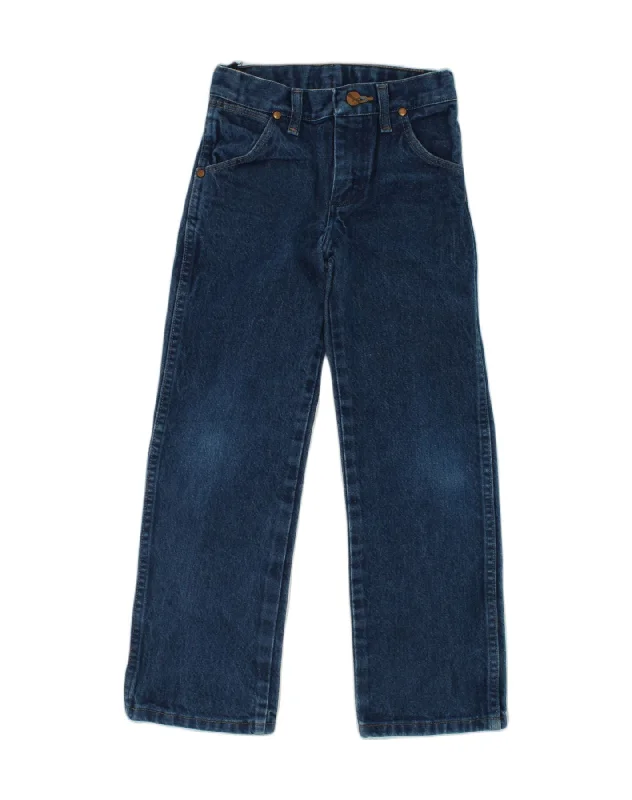 WRANGLER Boys Straight Jeans 7-8 Years W23 L22 Blue Cotton